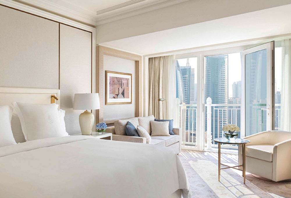 Four Seasons Hotel, Doha, Qatar | Bedroom | Artwork by Indigo Art Limited