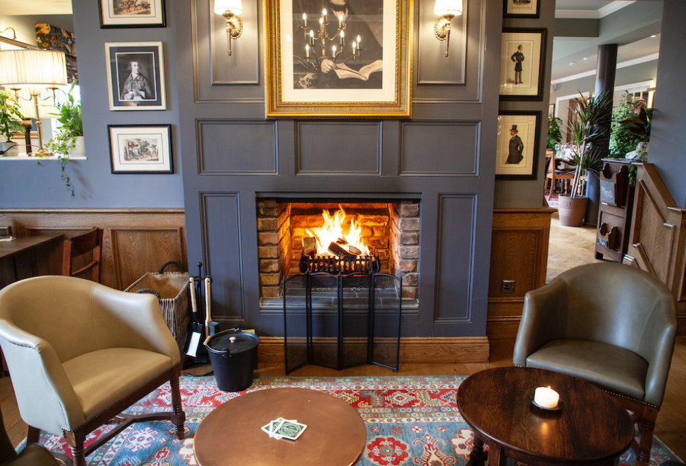 Roaring fire at The Rake Hall, Little Stanney | near Cheshire Oaks |